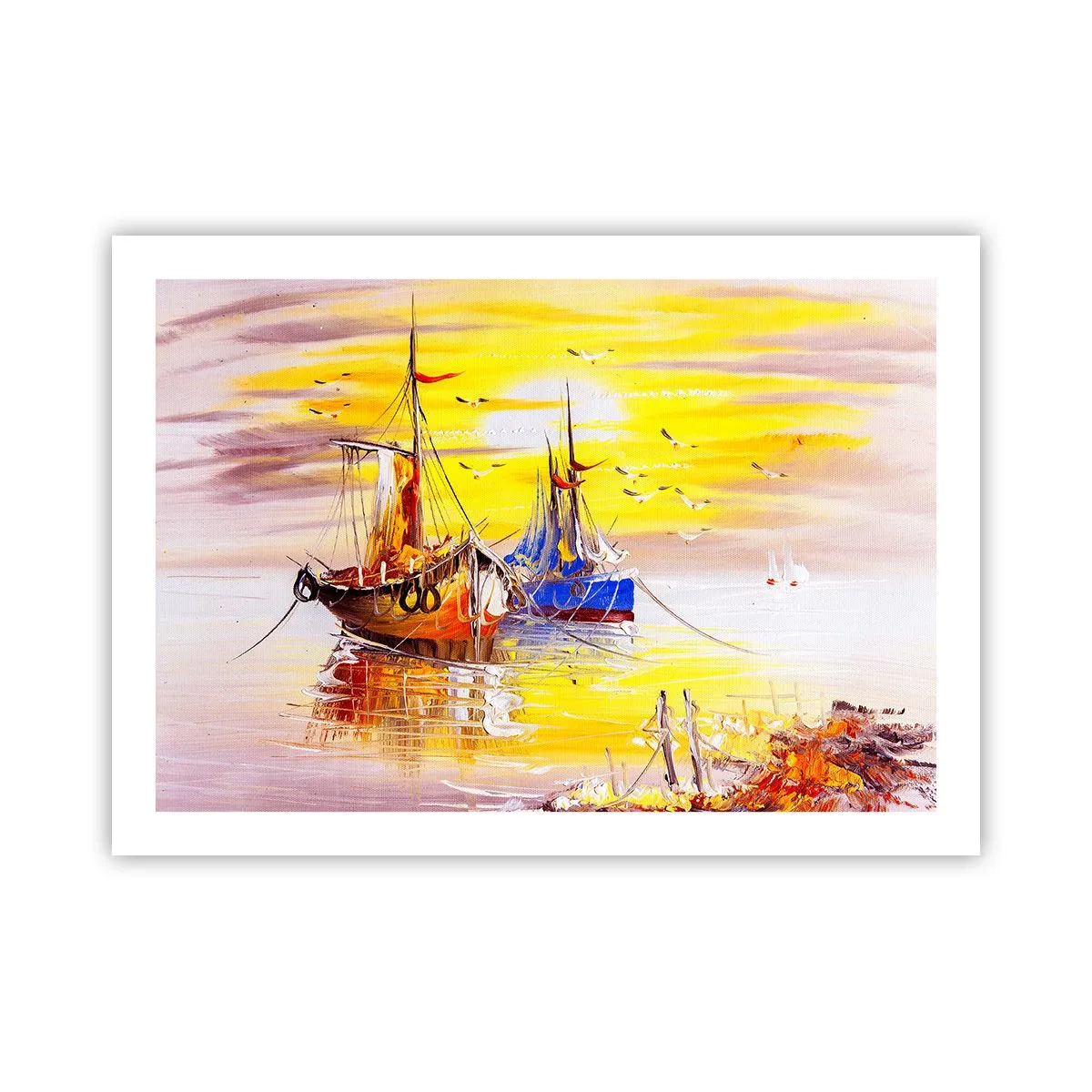 Plagát - Zaslúžený odpočinok v prístave - 70x50 cm