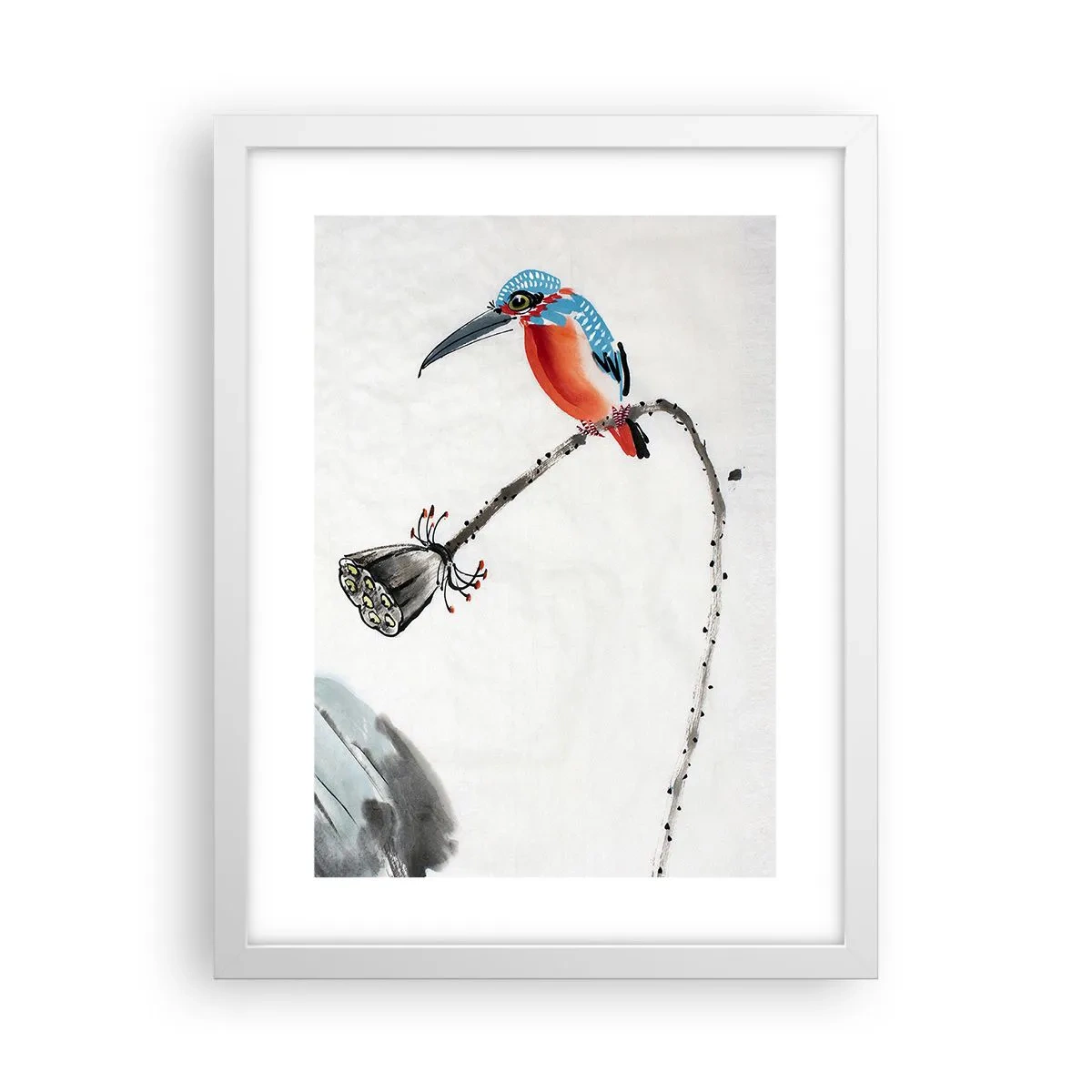 Plagát v bielom ráme - Život lúky - 30x40 cm