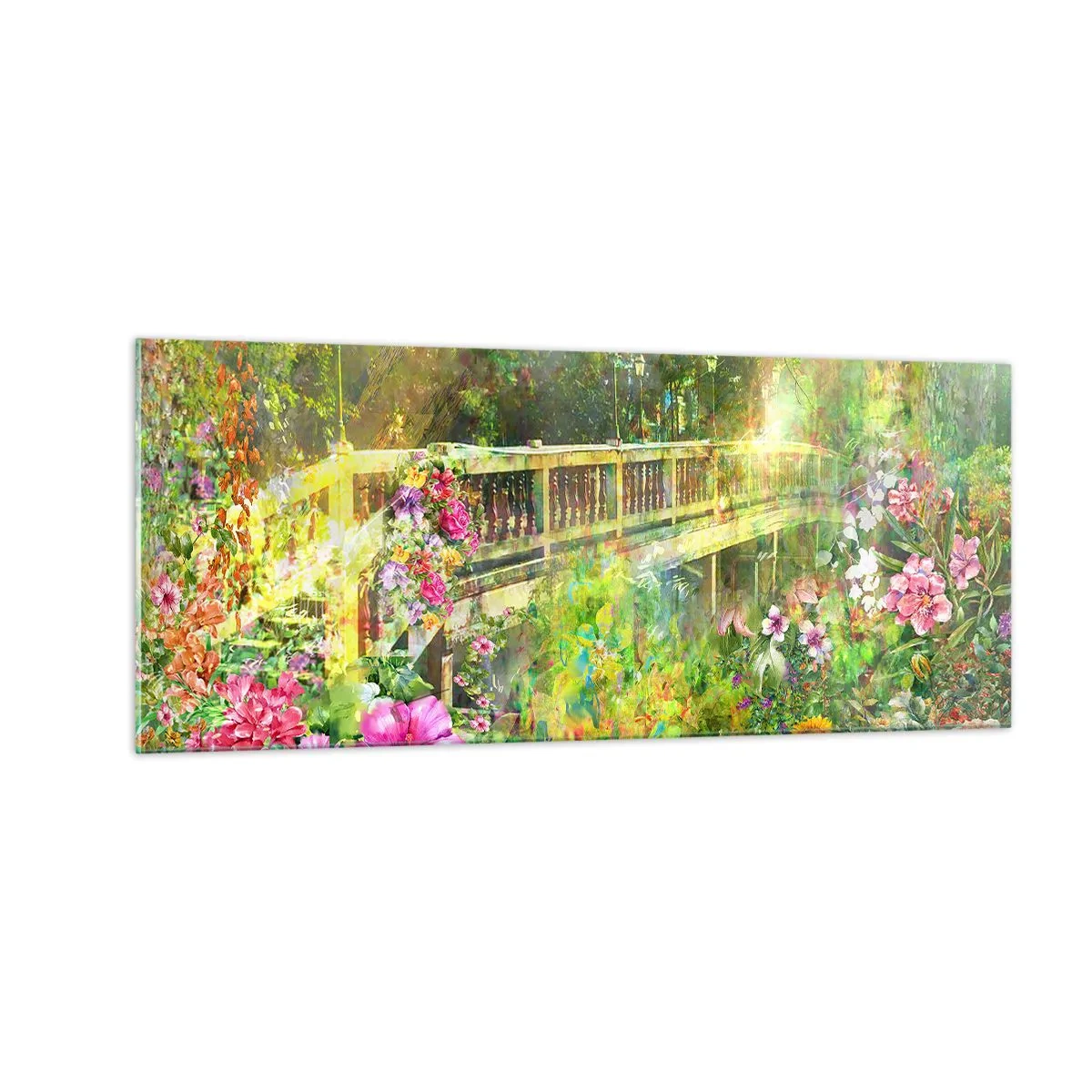 Obraz na skle - Mostík jarného vzdychania - 100x40 cm