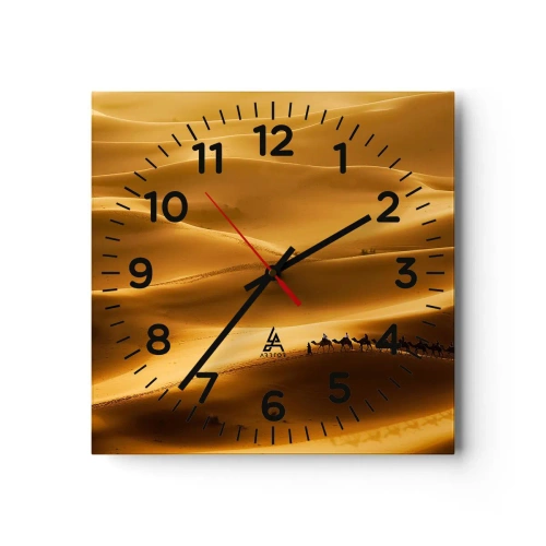 Nástenné hodiny - Karavána na vlnách púšte - 40x40 cm