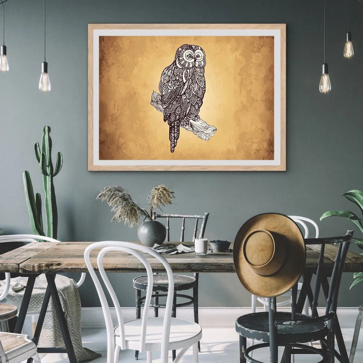 Plagát v ráme zo svetlého duba - Majstrovské ornamenty múdrosti - 91x61 cm