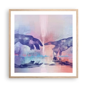 Plagát v ráme zo svetlého duba - Božská iskra života - 60x60 cm