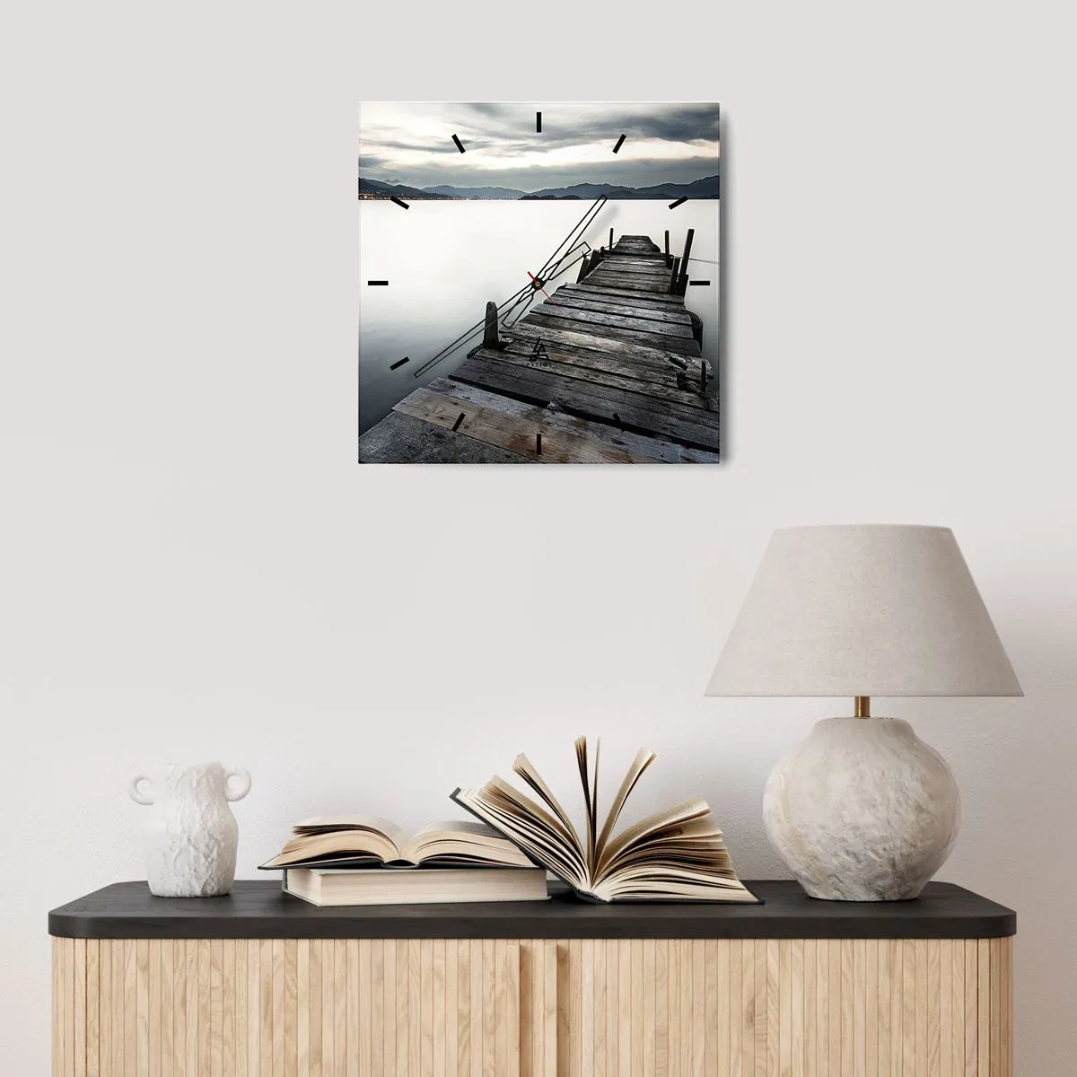 Nástenné hodiny - Ponoriť sa do pokoja - 30x30 cm