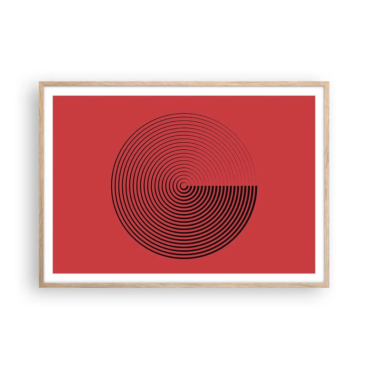 Plagát v ráme zo svetlého duba - Kruhový pohyb - 100x70 cm