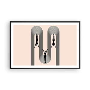 Plagát v čiernom ráme - Hore nohami - 91x61 cm