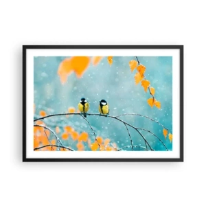Plagát v čiernom ráme - Vtáčie klebety - 70x50 cm