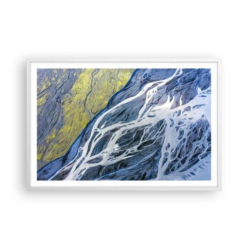 Plagát v bielom ráme - Jaskynné maľby prírody - 91x61 cm