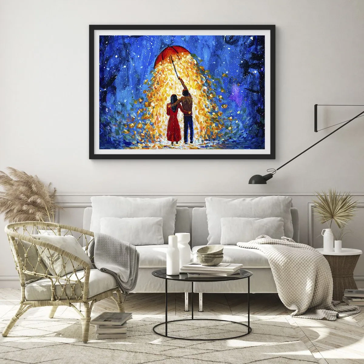 Plagát v čiernom ráme - Mágia daždivého večera? - 50x40 cm