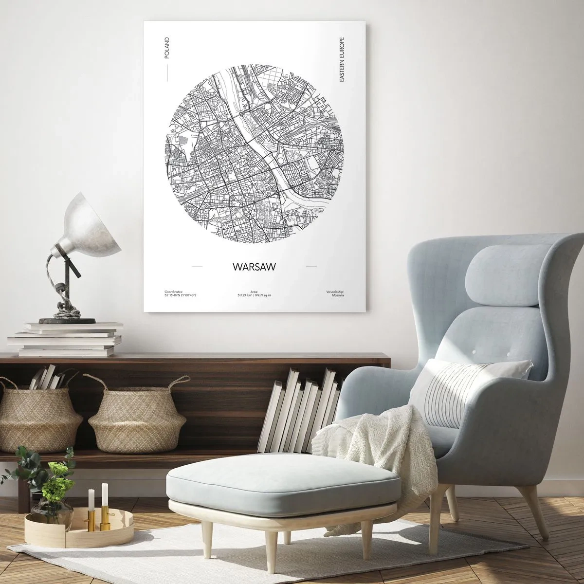 Obraz na skle - Anatómia Varšavy - 80x120 cm