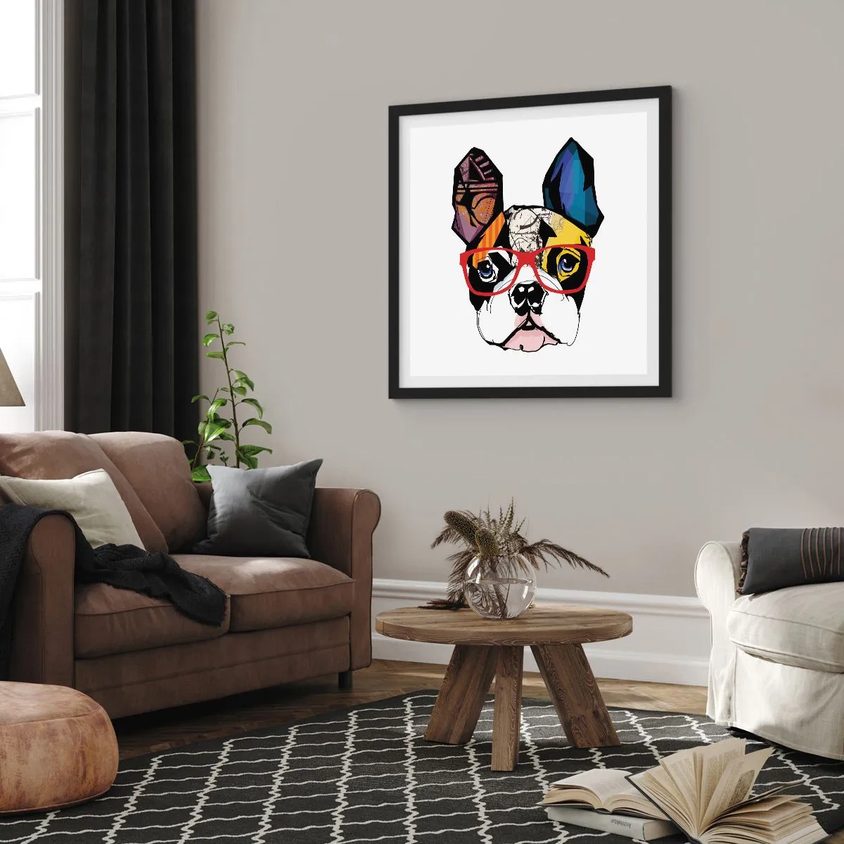 Plagát v čiernom ráme - Intelektuál - 50x50 cm