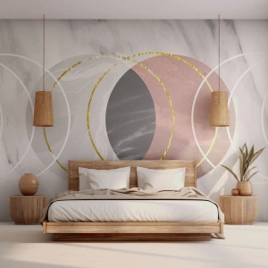 Fototapeta Standard Eco - Moderná abstrakcia s kruhmi na mramorovom pozadí - 100x70cm - Hudba sfér - Moderná nástenná dekorácia do obývacej izby a spálne ARTTOR