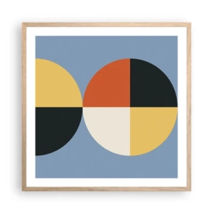 Plagát v ráme zo svetlého duba - Pozri a počítaj - 60x60 cm