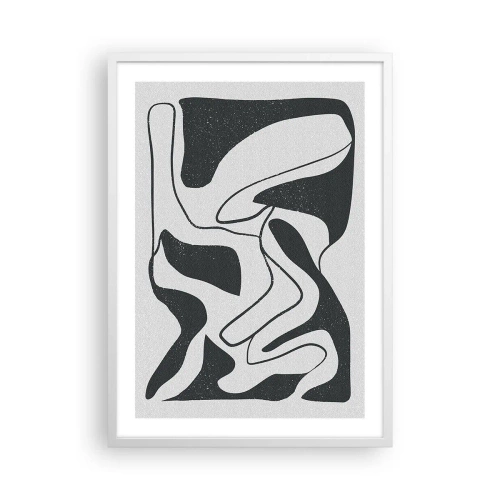 Plagát v bielom ráme - Abstraktná hra v labyrinte - 50x70 cm