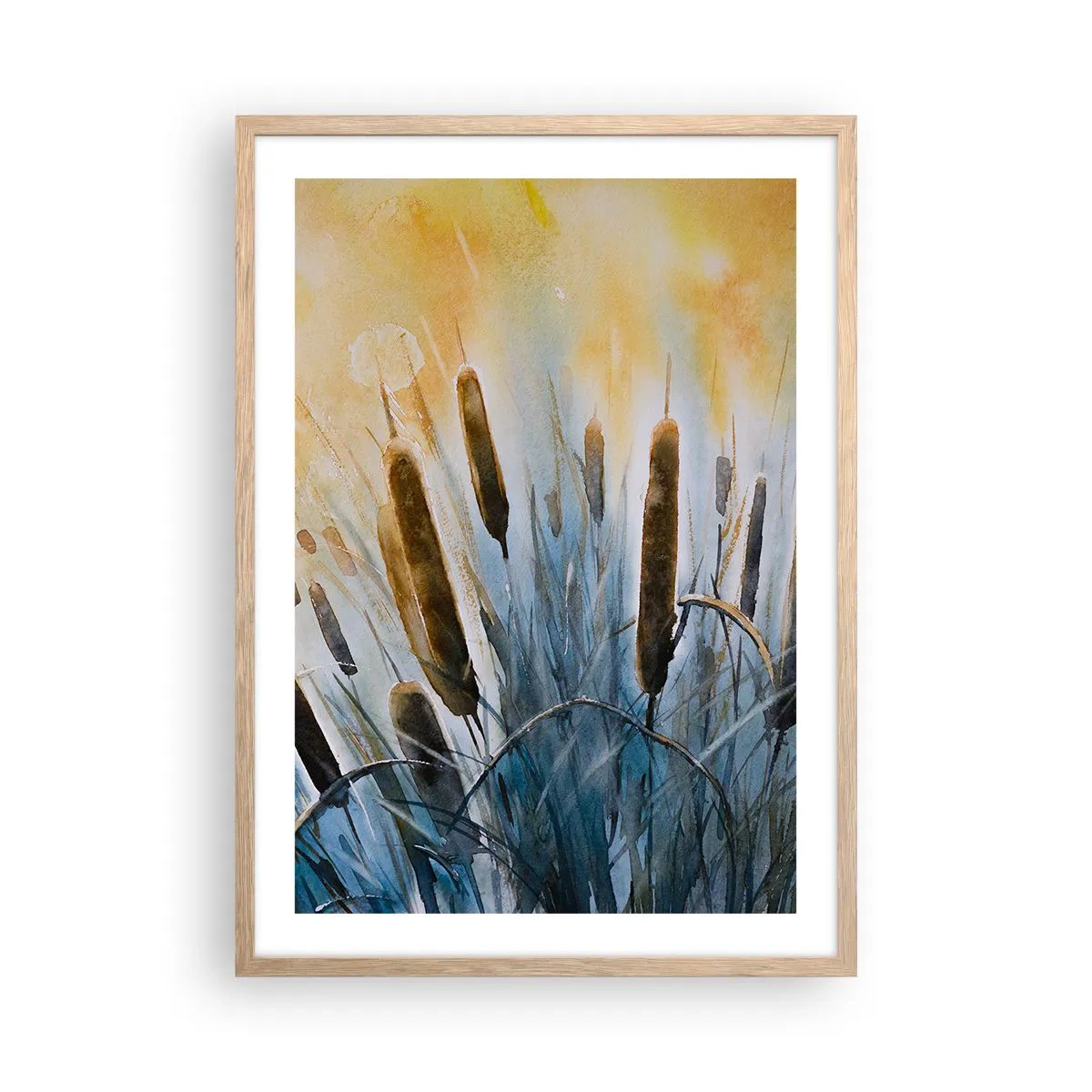 Plagát v ráme zo svetlého duba - Chlad vody, žiara slnka - 50x70 cm