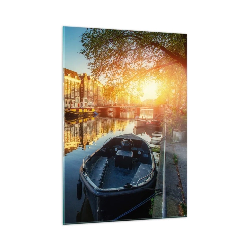 Obraz na skle - Ráno v Amsterdame - 50x70 cm
