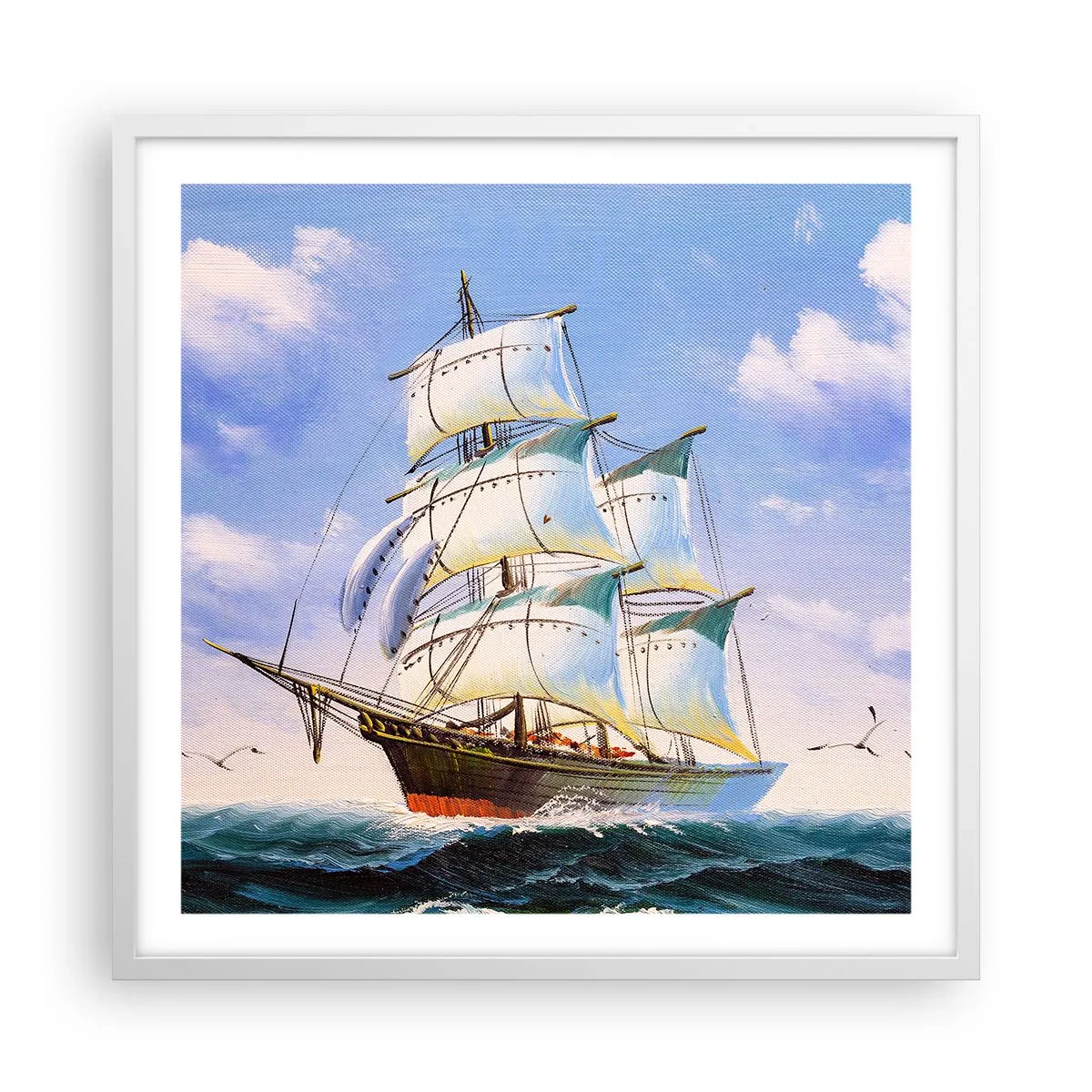 Plagát v bielom ráme - Hrdo s vetrom - 60x60 cm