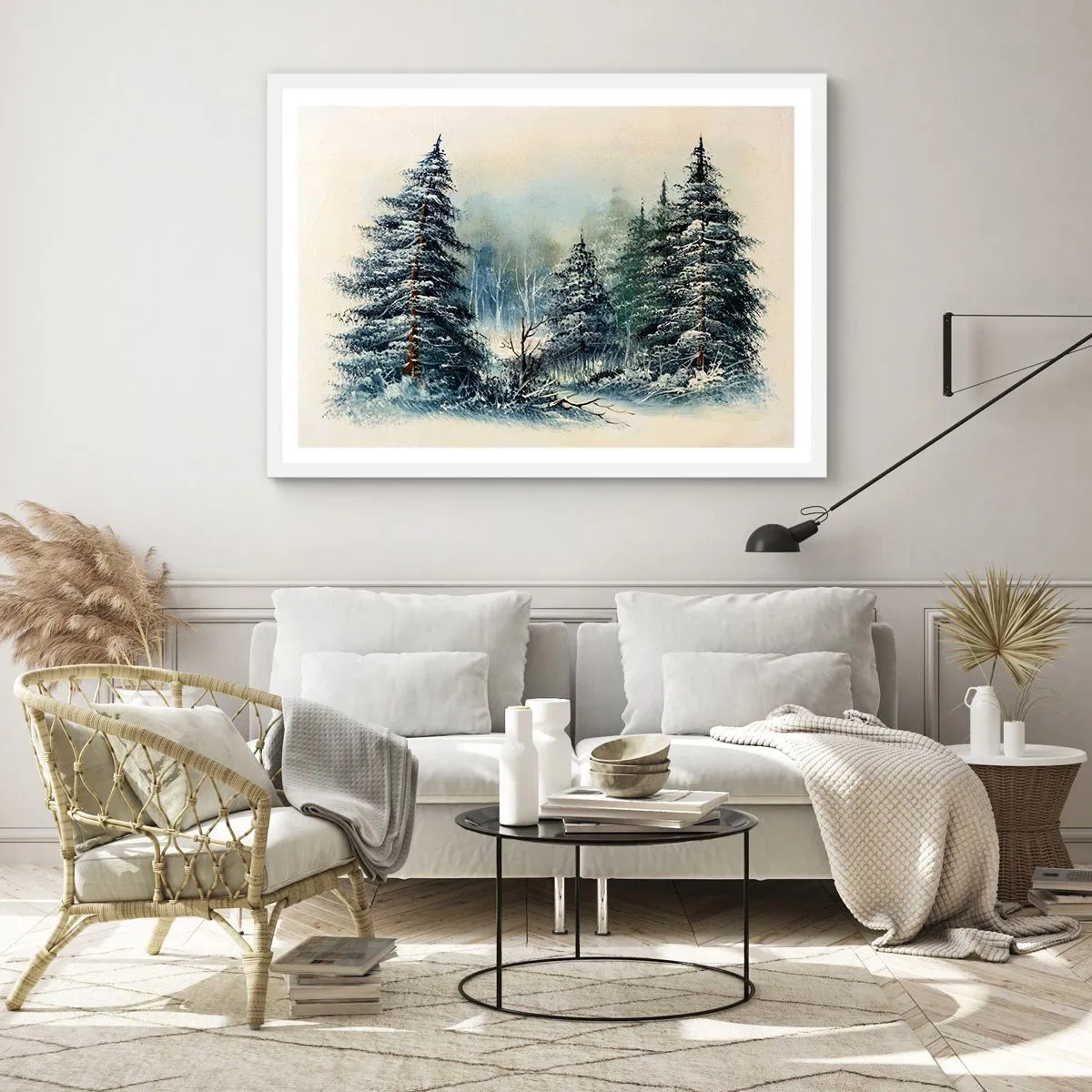 Plagát v bielom ráme - Pripravenie na Vianoce - 100x70 cm