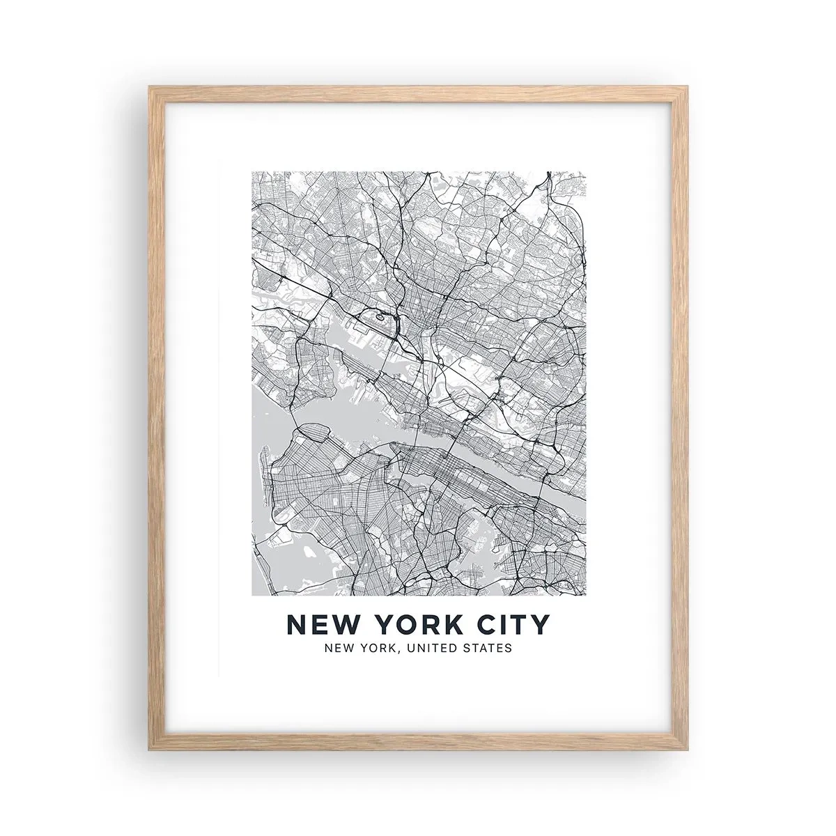 Plagát v ráme zo svetlého duba - Anatómia metropoly - 40x50 cm