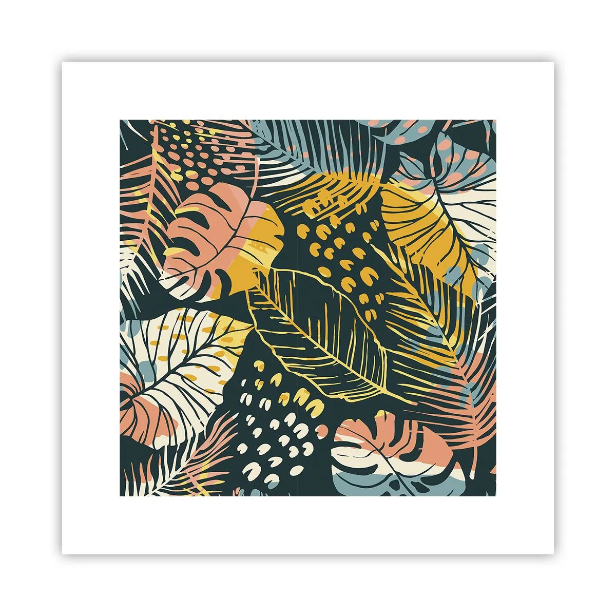 Plagát - Listová fantázia - 30x30 cm