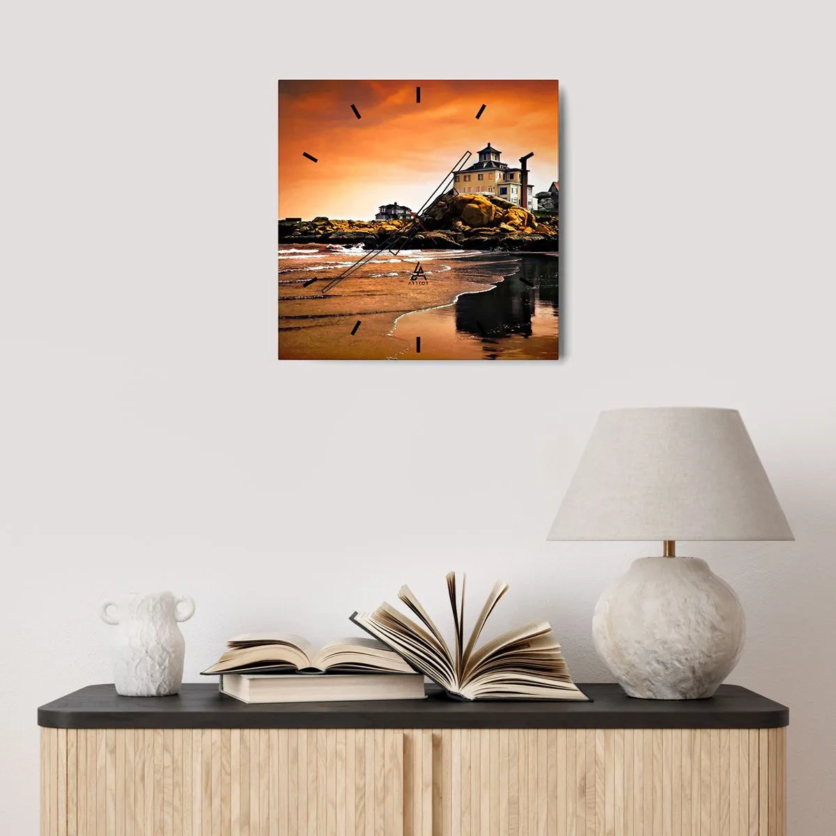 Nástenné hodiny - Elegancia západného pobrežia - 40x40 cm