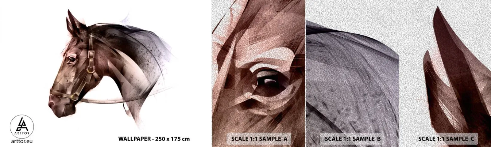 Vzorka fototapety Premium Sand - To je ale pôvab - Zvieratá, Hlava koňa, Kôň - 100x30 cm