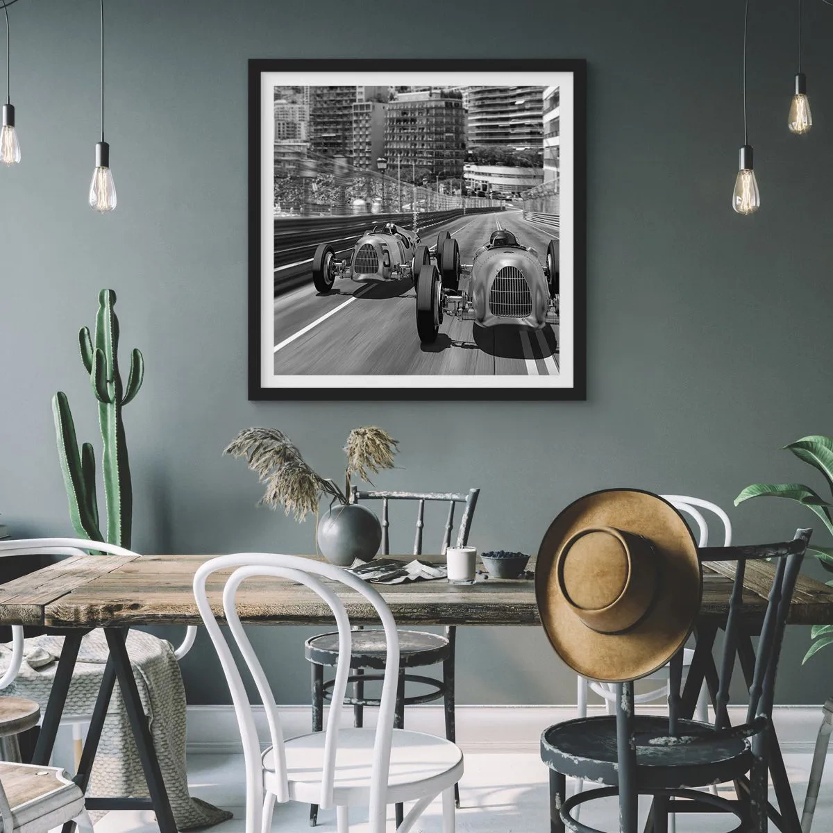 Plagát v čiernom ráme - Kedysi dávno v Monte Carle - 40x40 cm