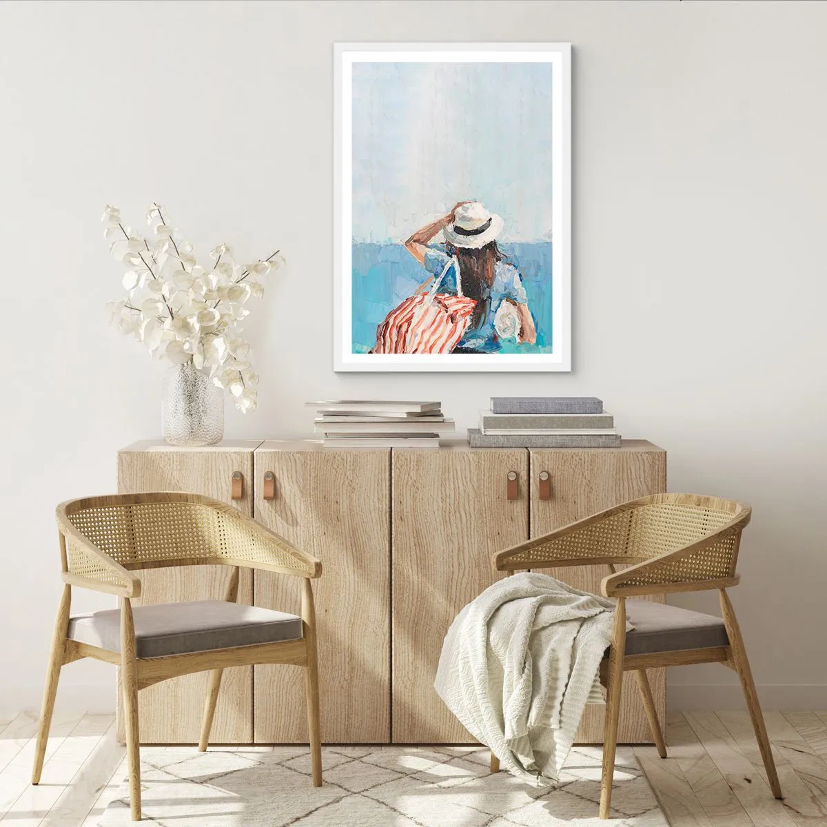 Plagát v bielom ráme - Vitaj na dovolenke - 30x40 cm