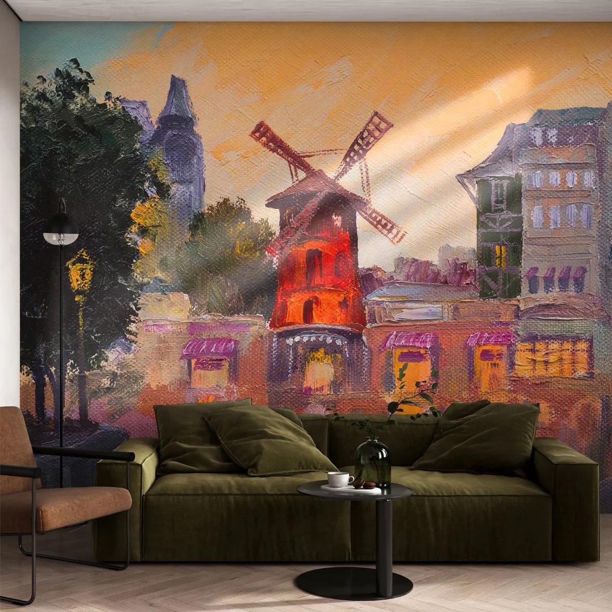 Fototapeta Premium Canvas - Parížske ikony – Moulin Rouge - Paríž, Ventilátor, Moulin Rouge - 250x175 cm