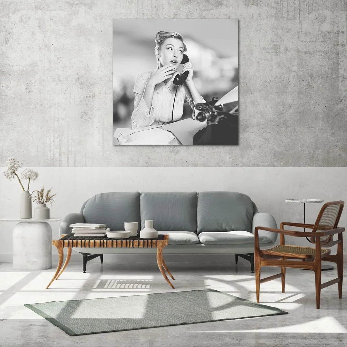 Obraz na skle - Halo, tu sú 50. roky. - 70x70 cm