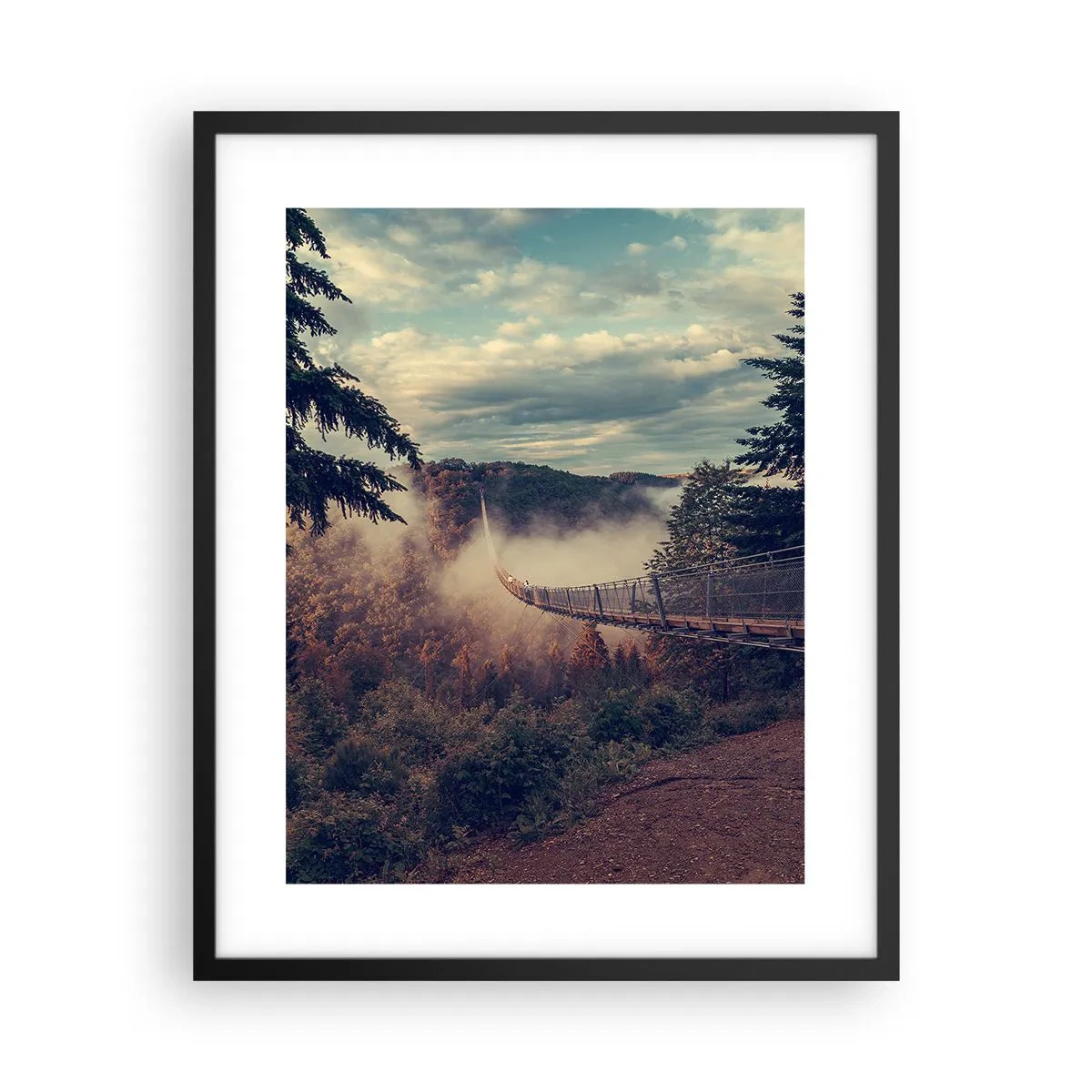 Plagát v čiernom ráme - Nad jesenným lesom - 40x50 cm