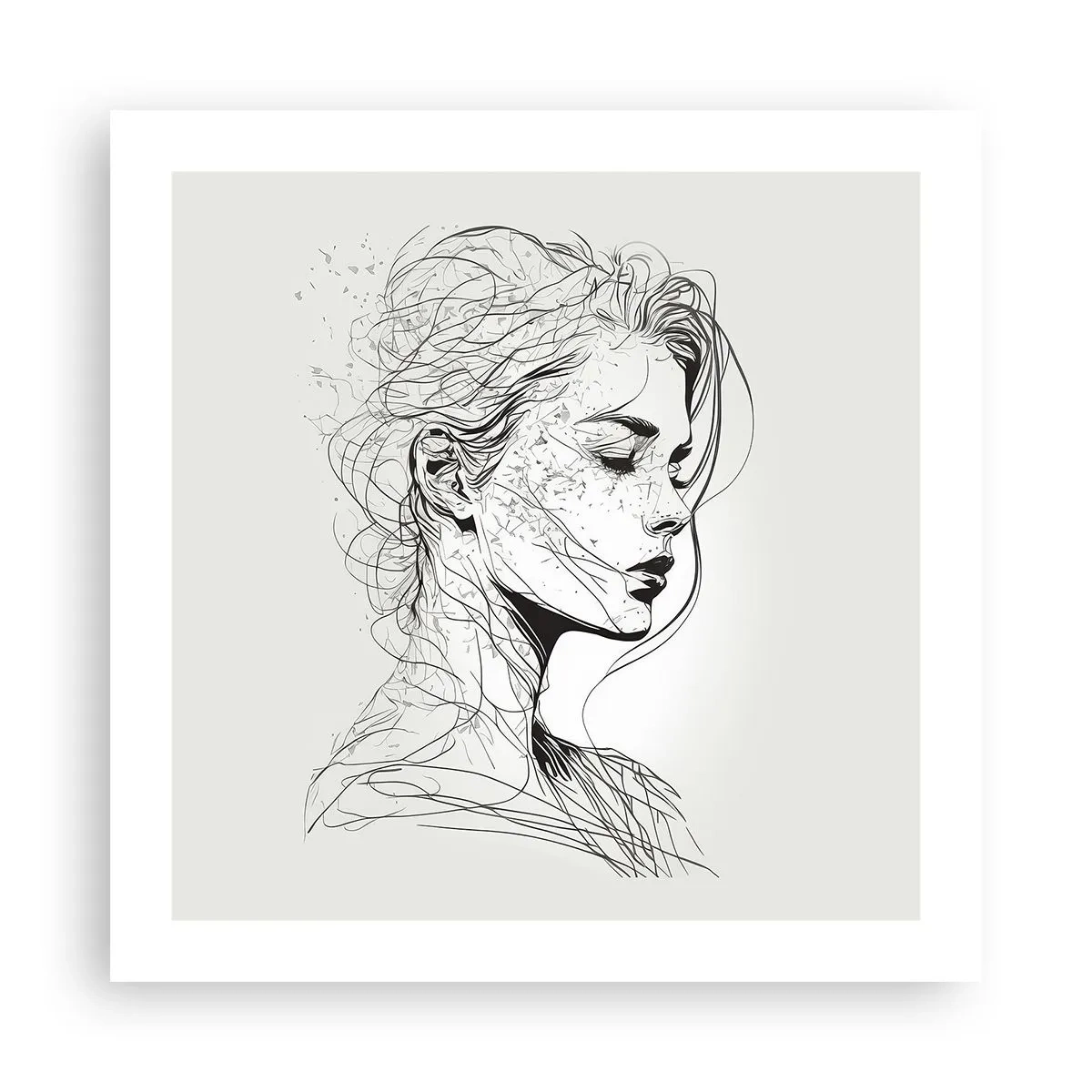 Plagát - Portrét v zamyslení - 50x50 cm