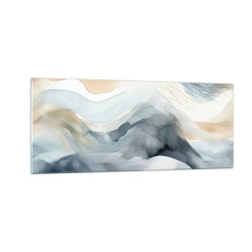 Obraz na skle - Abstrakcia snehu a hmly - 100x40 cm