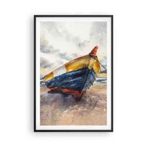Plagát v čiernom ráme - Odpočinok na brehu - 61x91 cm