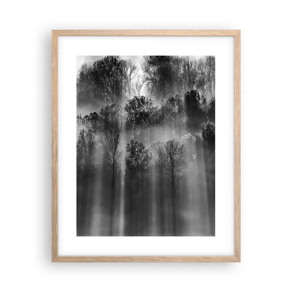 Plagát v ráme zo svetlého duba - V lúčoch svetla - 40x50 cm