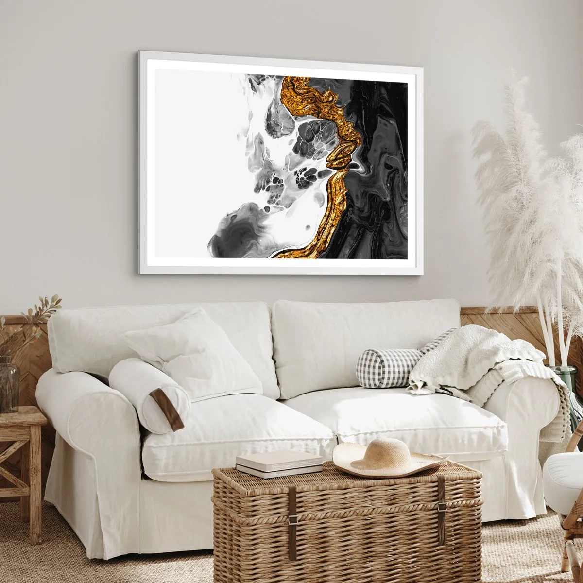 Plagát v bielom ráme - Organická kompozícia - 70x50 cm