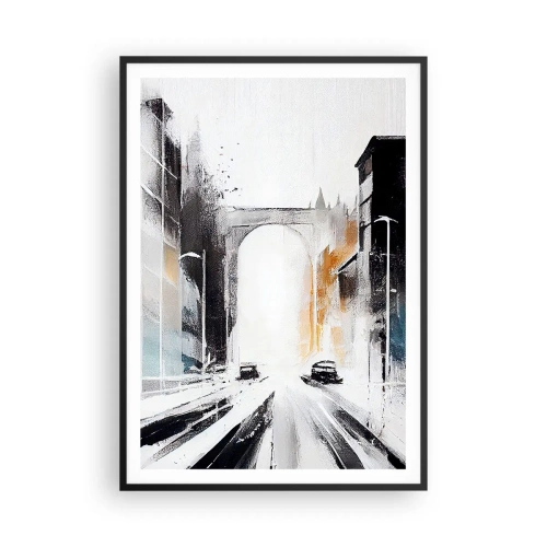 Plagát v čiernom ráme - Štúdia mesta: architektúra a pohyb - 70x100 cm