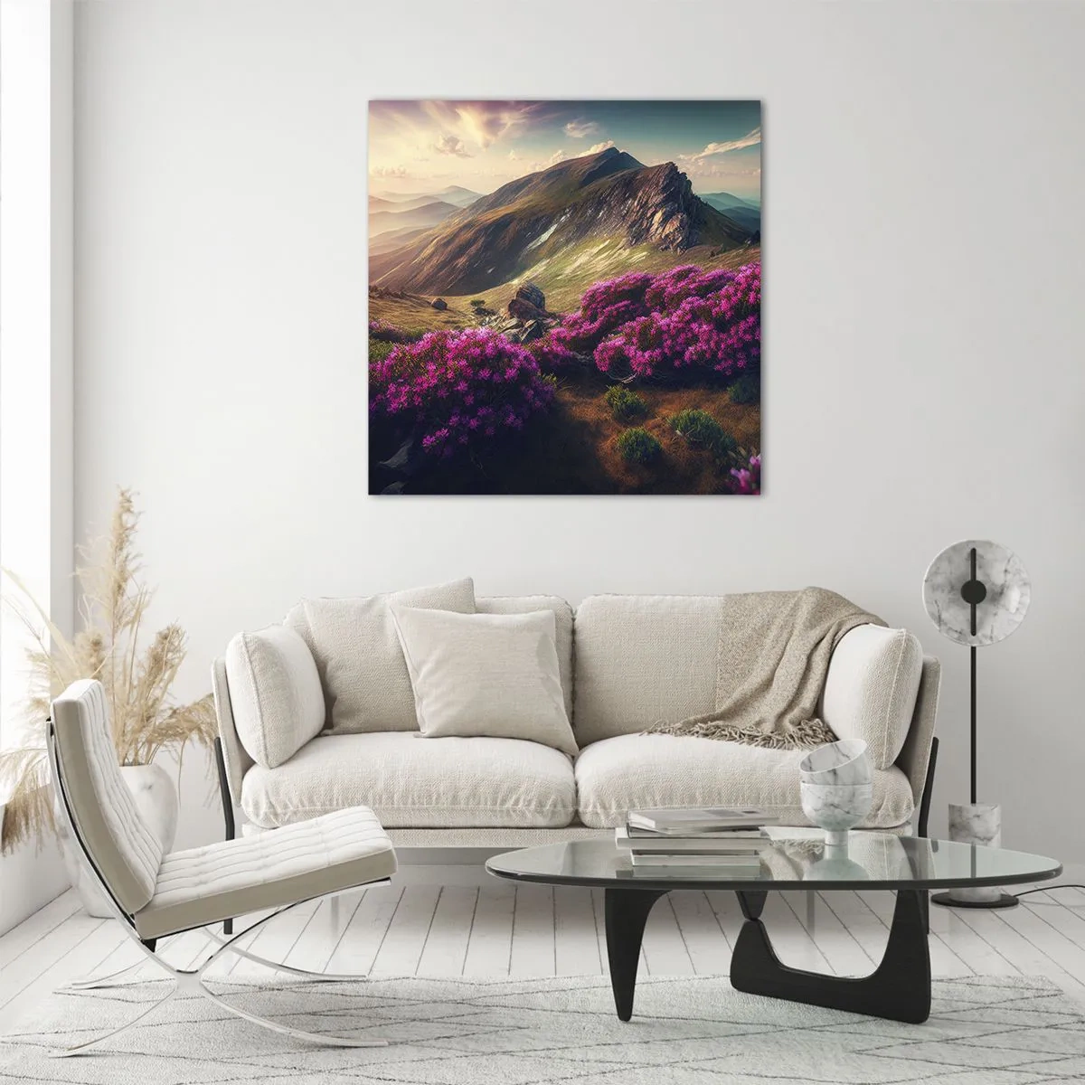 Obraz na skle - Leto na horách - 50x50 cm