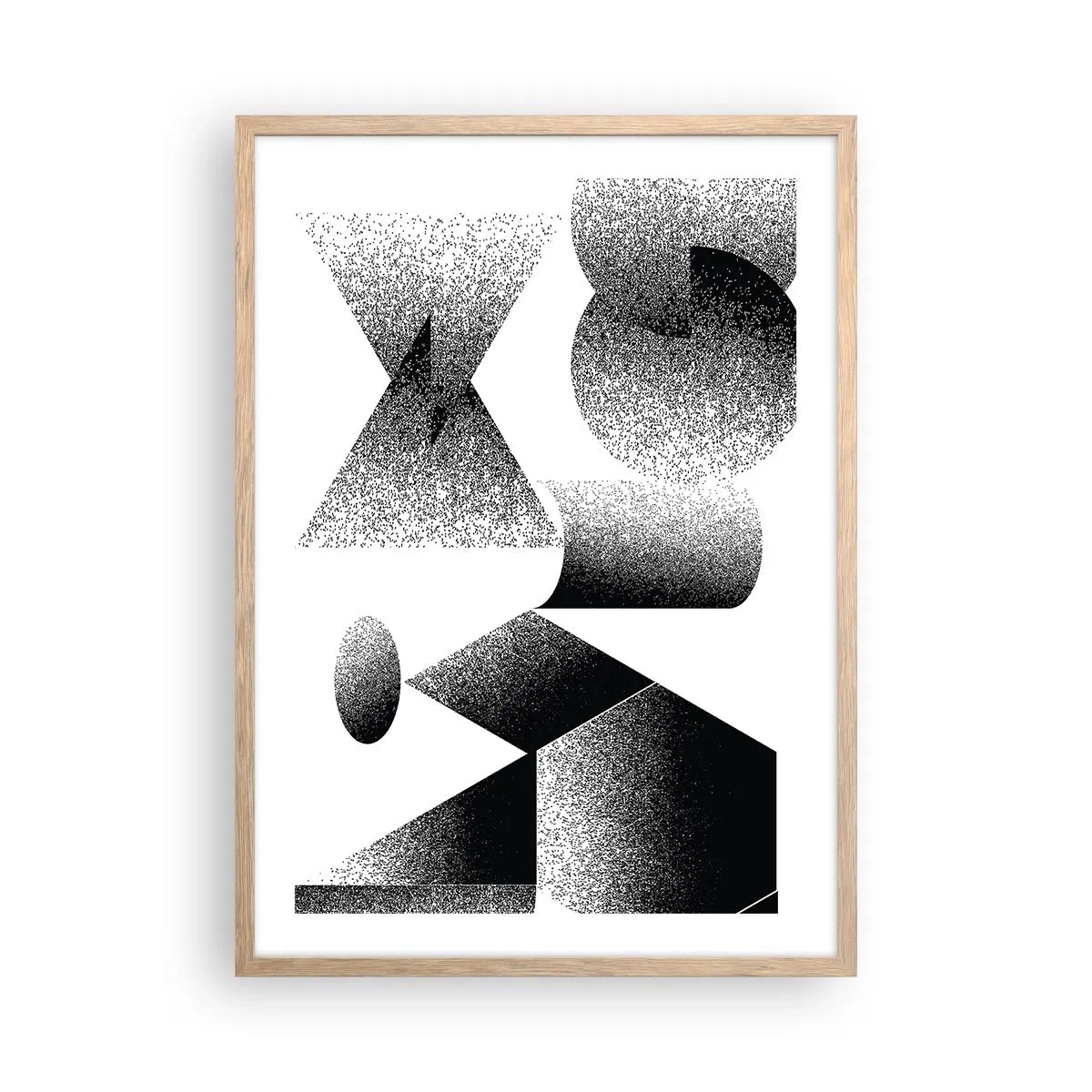 Plagát v ráme zo svetlého duba - Uhly a ovály - 50x70 cm