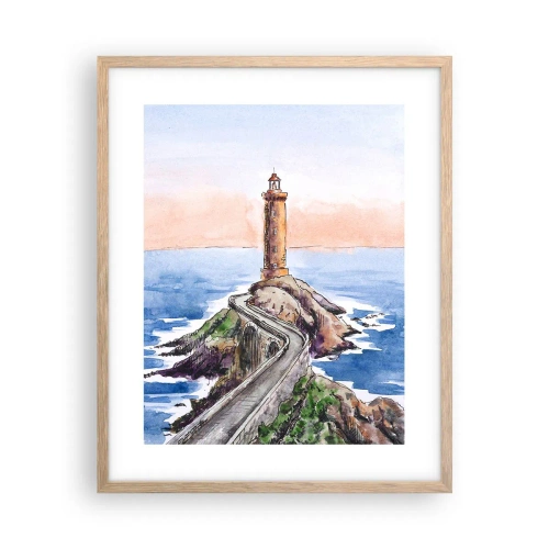 Plagát v ráme zo svetlého duba - Tvárou v tvár moru - 40x50 cm