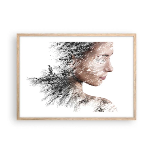 Plagát v ráme zo svetlého duba - Duch lesa - 70x50 cm