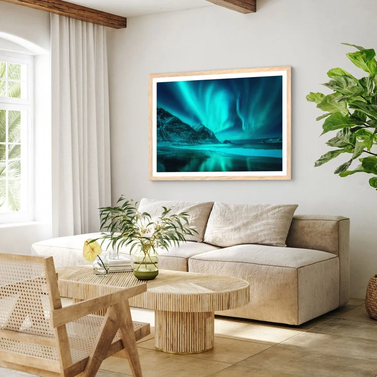 Plagát v ráme zo svetlého duba - Divy severu - 70x50 cm