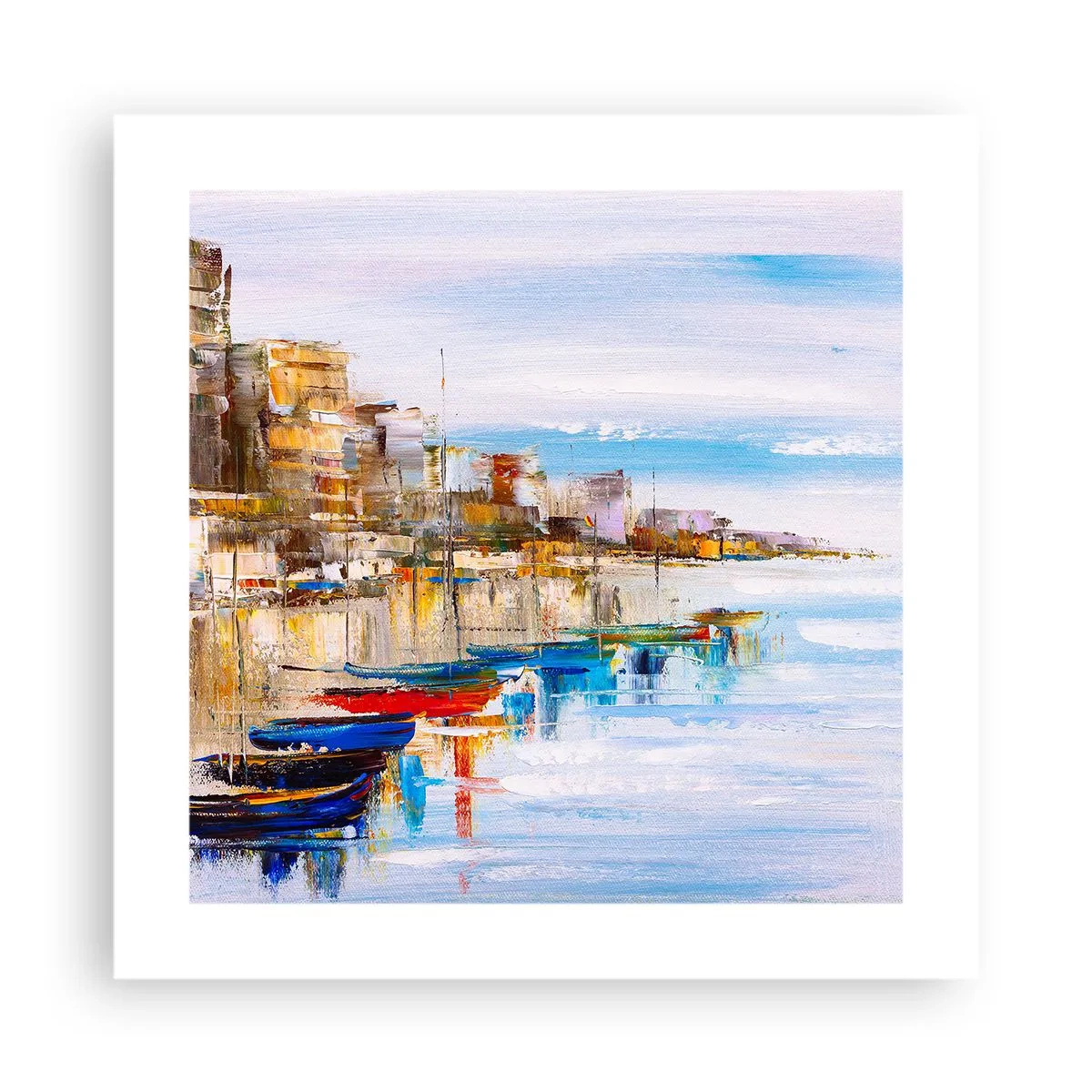 Plagát - Viacfarebný mestský prístav - 40x40 cm