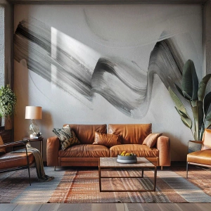 Fototapeta Standard Eco - Umelecký čierny pruh na svetlom pozadí - 100x70cm - Len tak pre radosť - Moderná nástenná dekorácia do obývacej izby a spálne ARTTOR