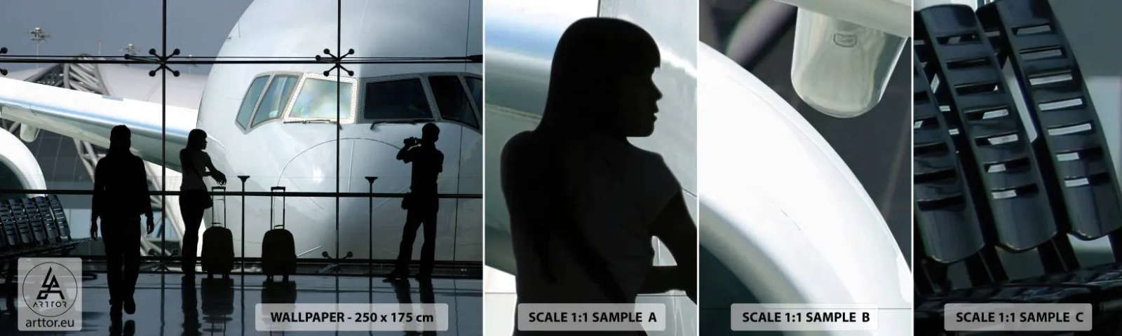 Vzorka Fototapeta Standard Eco - Vis a vis na letisku  - Lietadlo, LETISKO, Cestuje - 100x30 cm