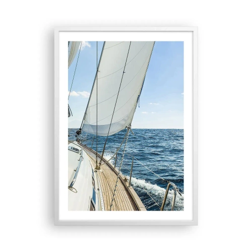 Plagát v bielom ráme - Ahoj, dobrodružstvo - 50x70 cm