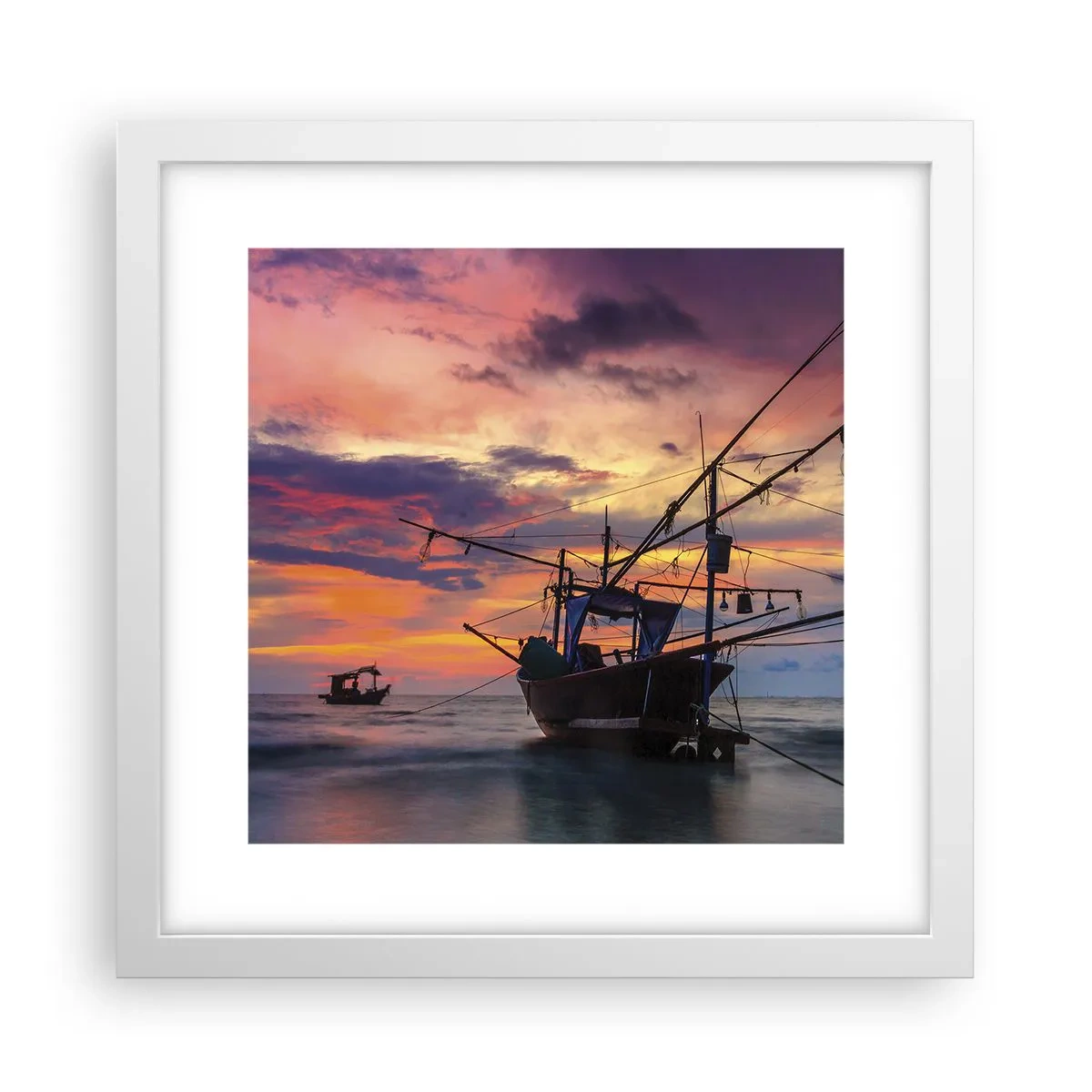 Plagát v bielom ráme - Exotický večer - 30x30 cm