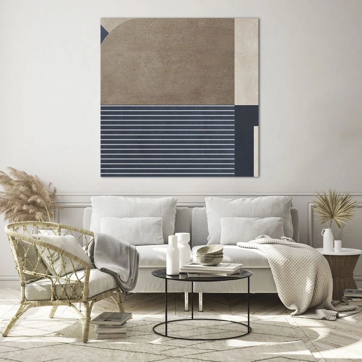 Obraz na skle - Kompozícia jednoduchosti a guľatosti - 30x30 cm