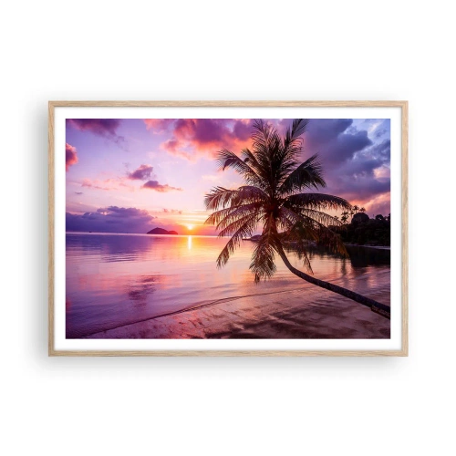 Plagát v ráme zo svetlého duba - Blahobyt až po okraj - 100x70 cm