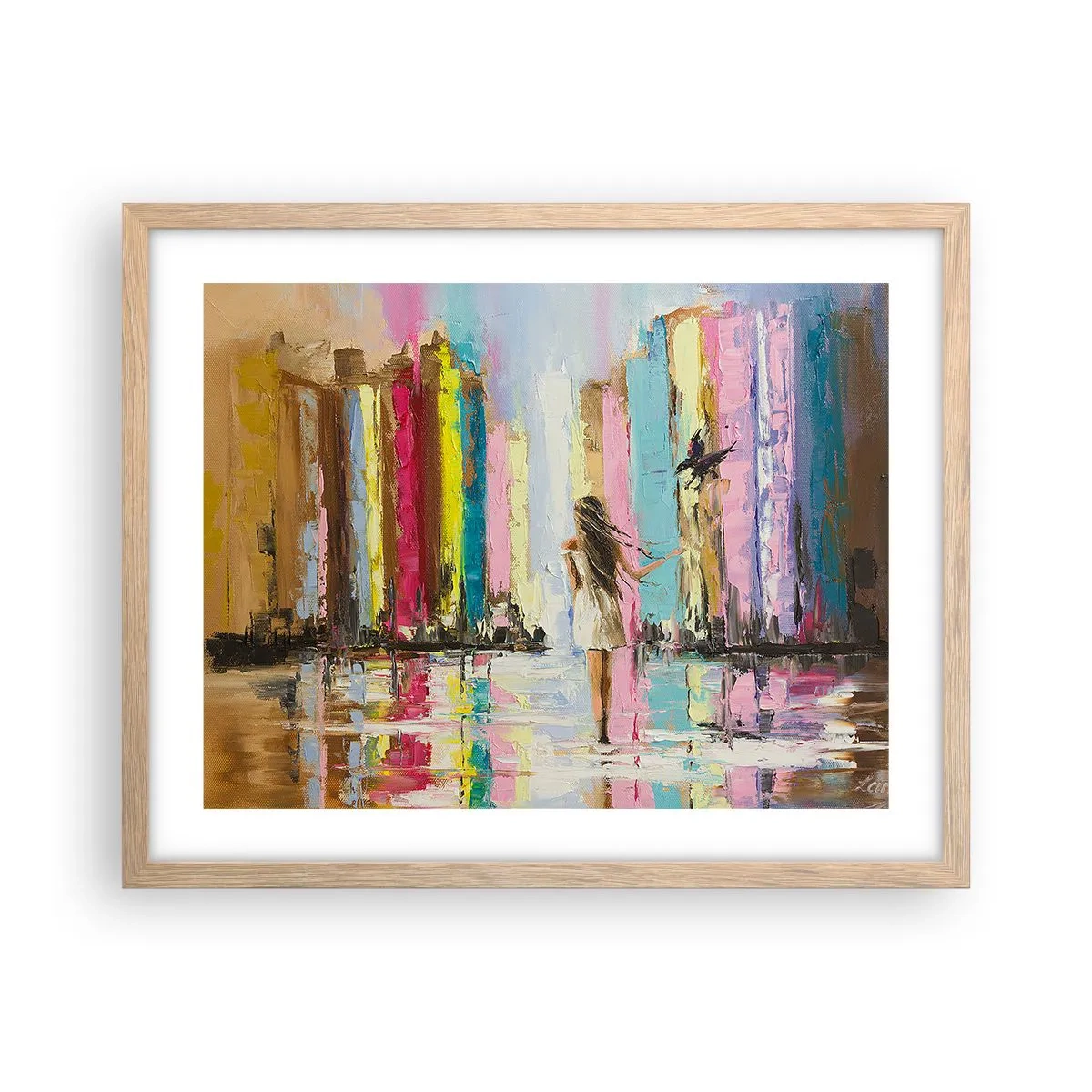 Plagát v ráme zo svetlého duba - Poď so mnou - 50x40 cm