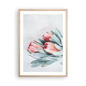 Plagát v ráme zo svetlého duba - Zahanbené svojou vlastnou krásou - 50x70 cm